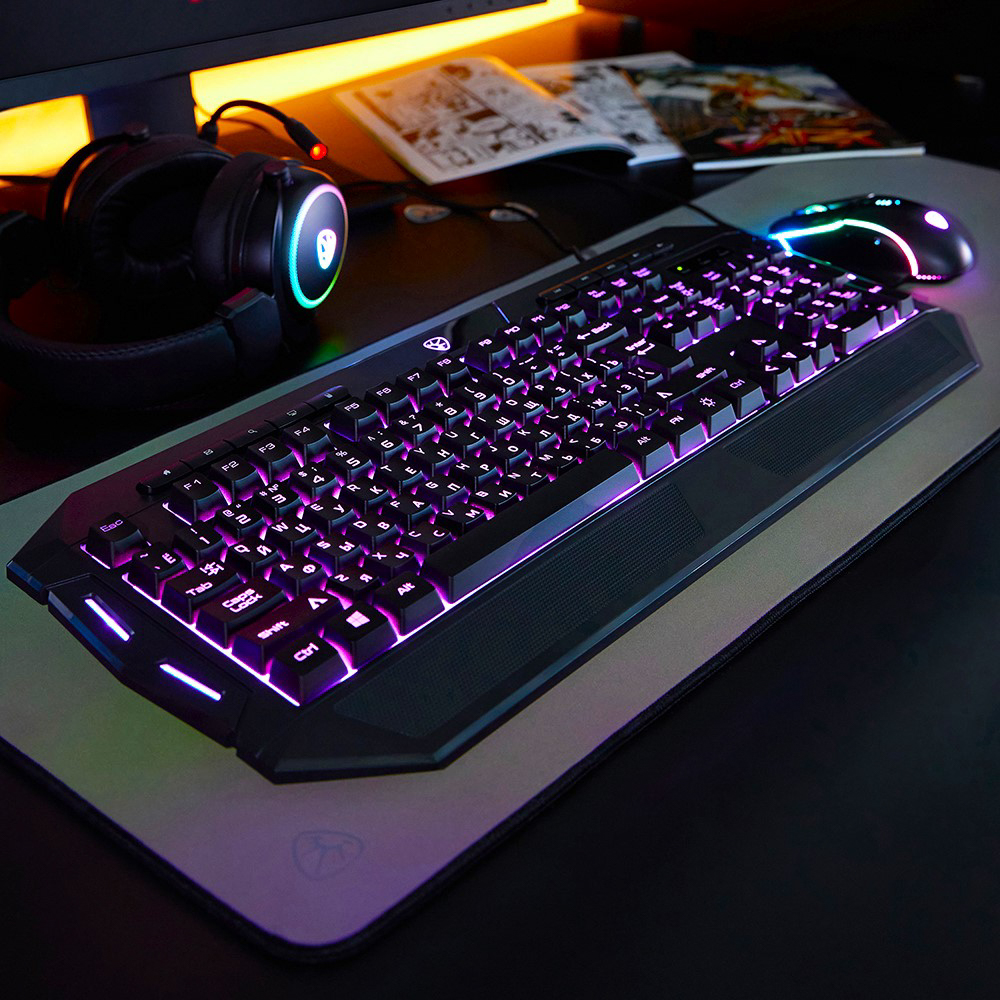 Игровая клавиатура проводная BY Kalkan FULL SIZE ISO, мембранная, 114 кл., RGB, 2м, арт.№ 405-070