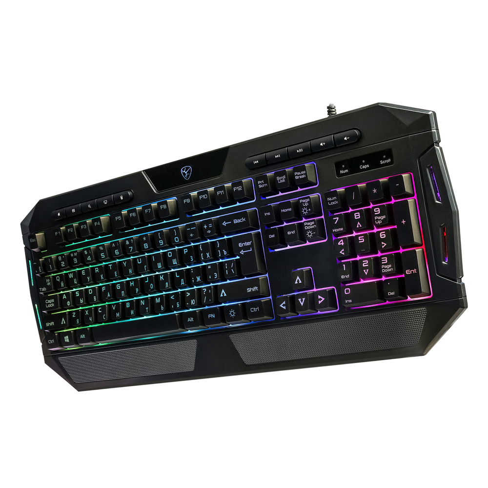 Игровая клавиатура проводная BY Kalkan FULL SIZE ISO, мембранная, 114 кл., RGB, 2м, арт.№ 405-070