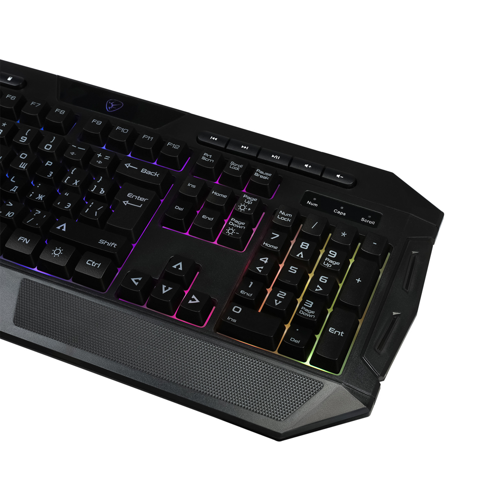 Игровая клавиатура проводная BY Kalkan FULL SIZE ISO, мембранная, 114 кл., RGB, 2м, арт.№ 405-070