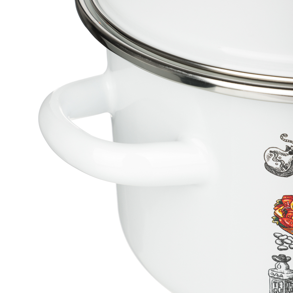 Мексика Кастрюля цилиндрическая эмалированная 2л, арт.№ 894-538