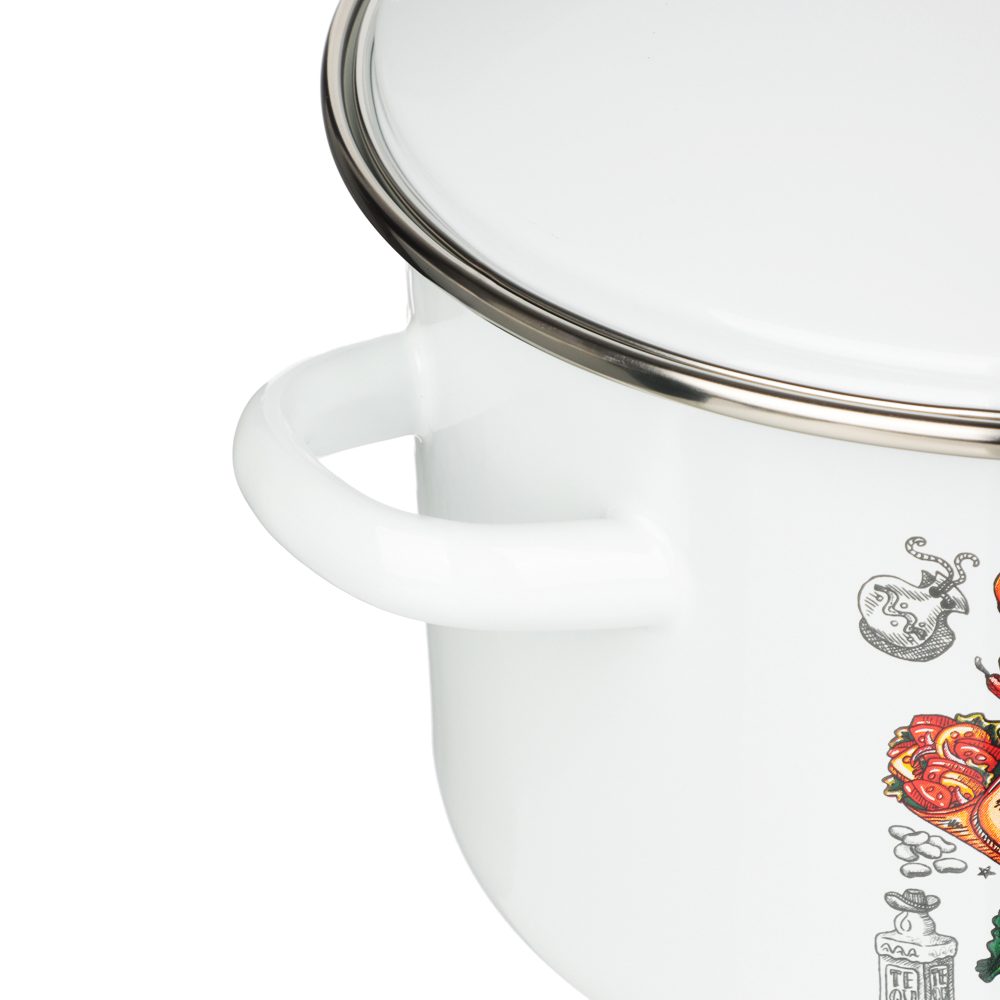 Мексика Кастрюля цилиндрическая эмалированная 3л, арт.№ 894-539