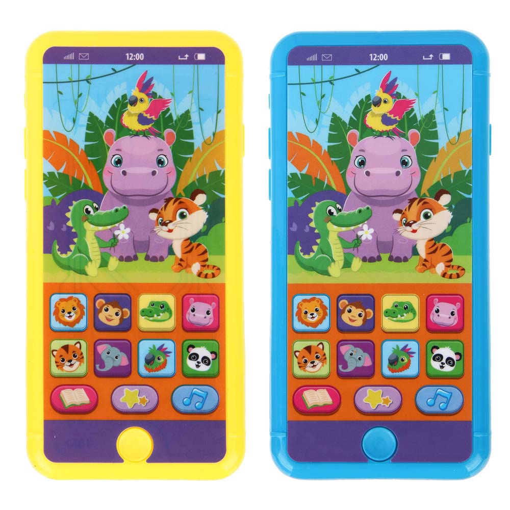 ИГРОЛЕНД Смартфон музыкальный "Зверята", звук, ABS, 6х12,6х1,5см 3xААА, арт.№ 272-007
