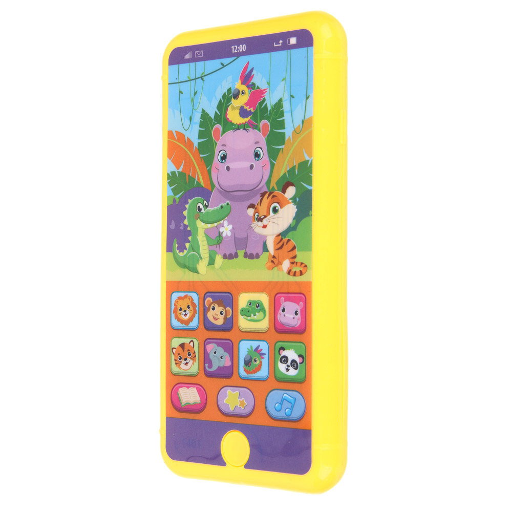 ИГРОЛЕНД Смартфон музыкальный "Зверята", звук, ABS, 6х12,6х1,5см 3xААА, арт.№ 272-007