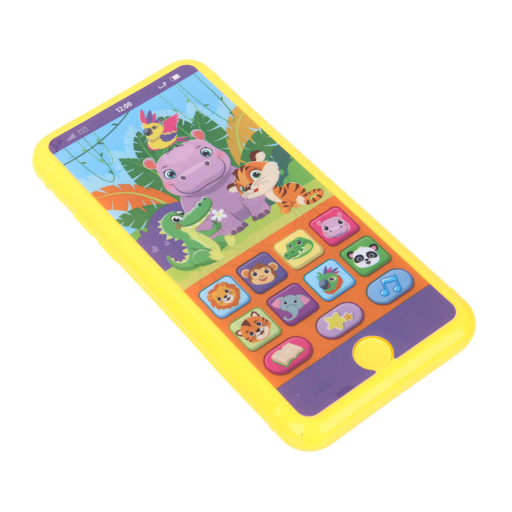 ИГРОЛЕНД Смартфон музыкальный "Зверята", звук, ABS, 6х12,6х1,5см 3xААА, арт.№ 272-007