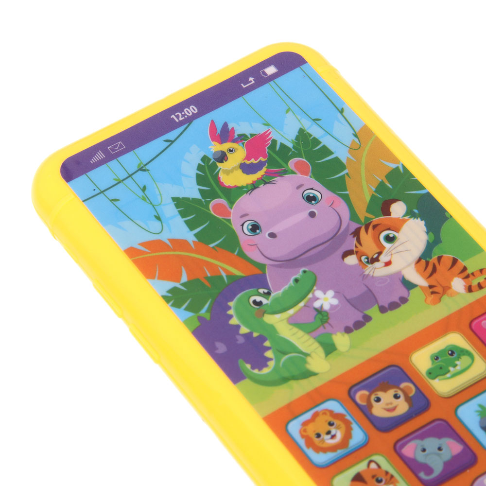 ИГРОЛЕНД Смартфон музыкальный "Зверята", звук, ABS, 6х12,6х1,5см 3xААА, арт.№ 272-007