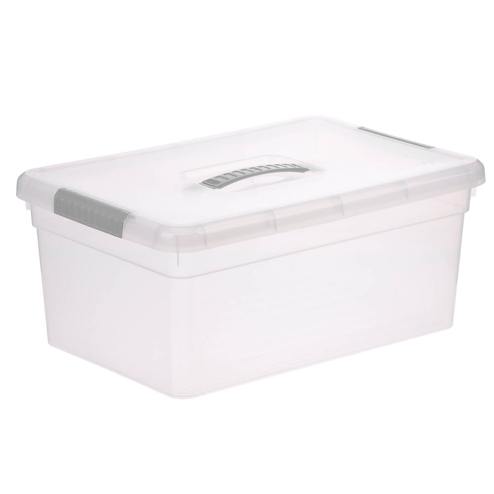 Контейнер для хранения на защелках, с ручкой, 36,9х24,7х15,4см, 10л, полипропилен, арт.№ 457-670