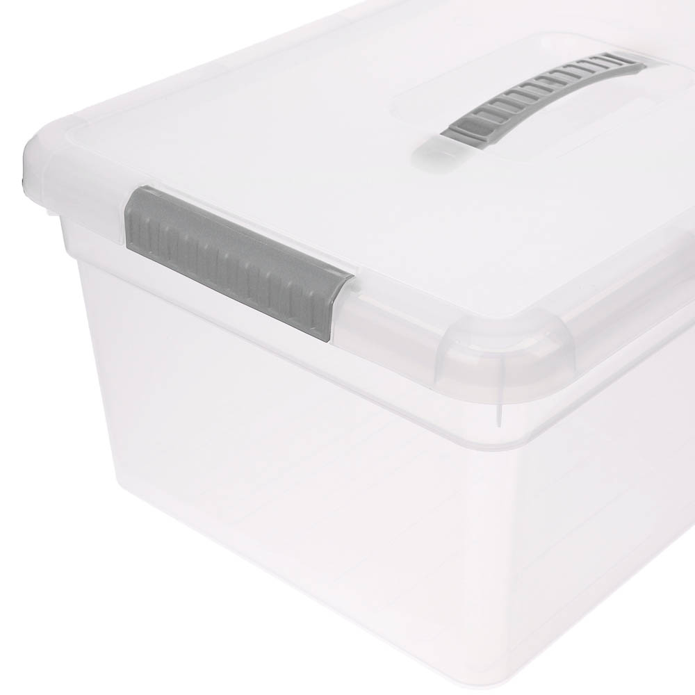 Контейнер для хранения на защелках, с ручкой, 36,9х24,7х15,4см, 10л, полипропилен, арт.№ 457-670