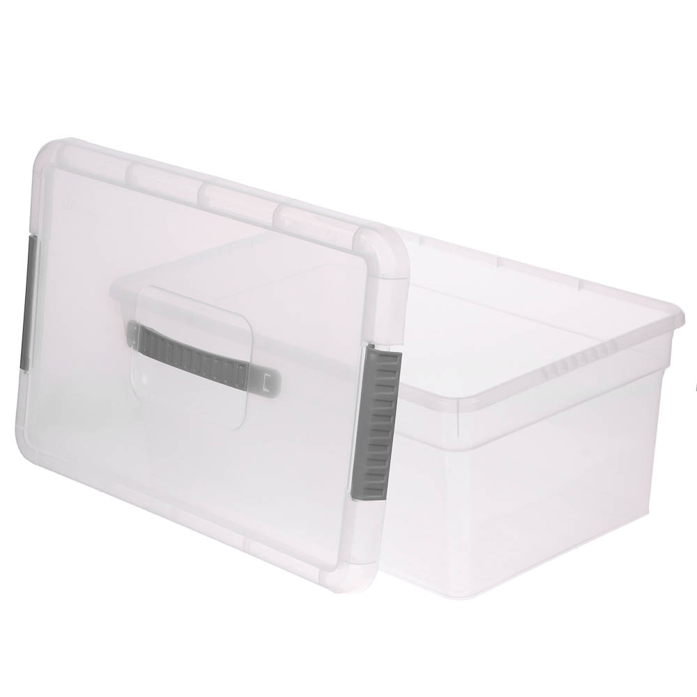 Контейнер для хранения на защелках, с ручкой, 36,9х24,7х15,4см, 10л, полипропилен, арт.№ 457-670