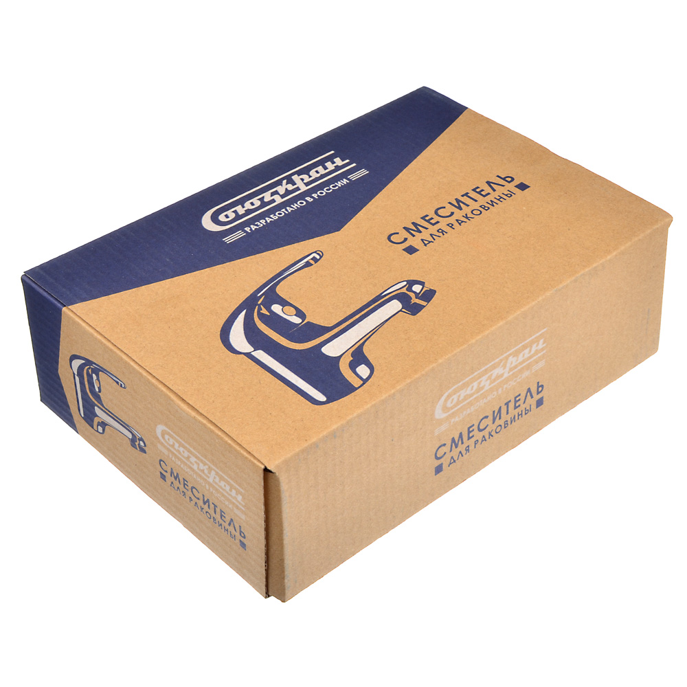 СоюзКран Смеситель для раковины, керам. картридж 35мм, хром, SK02-M127, арт.№ 567-087