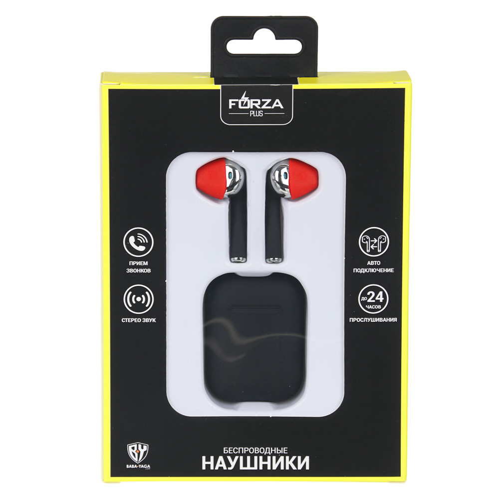 Наушники беспроводные TWS FORZA, 30/500мАч, BT:5.0, черные, пластик, арт.№ 410-037