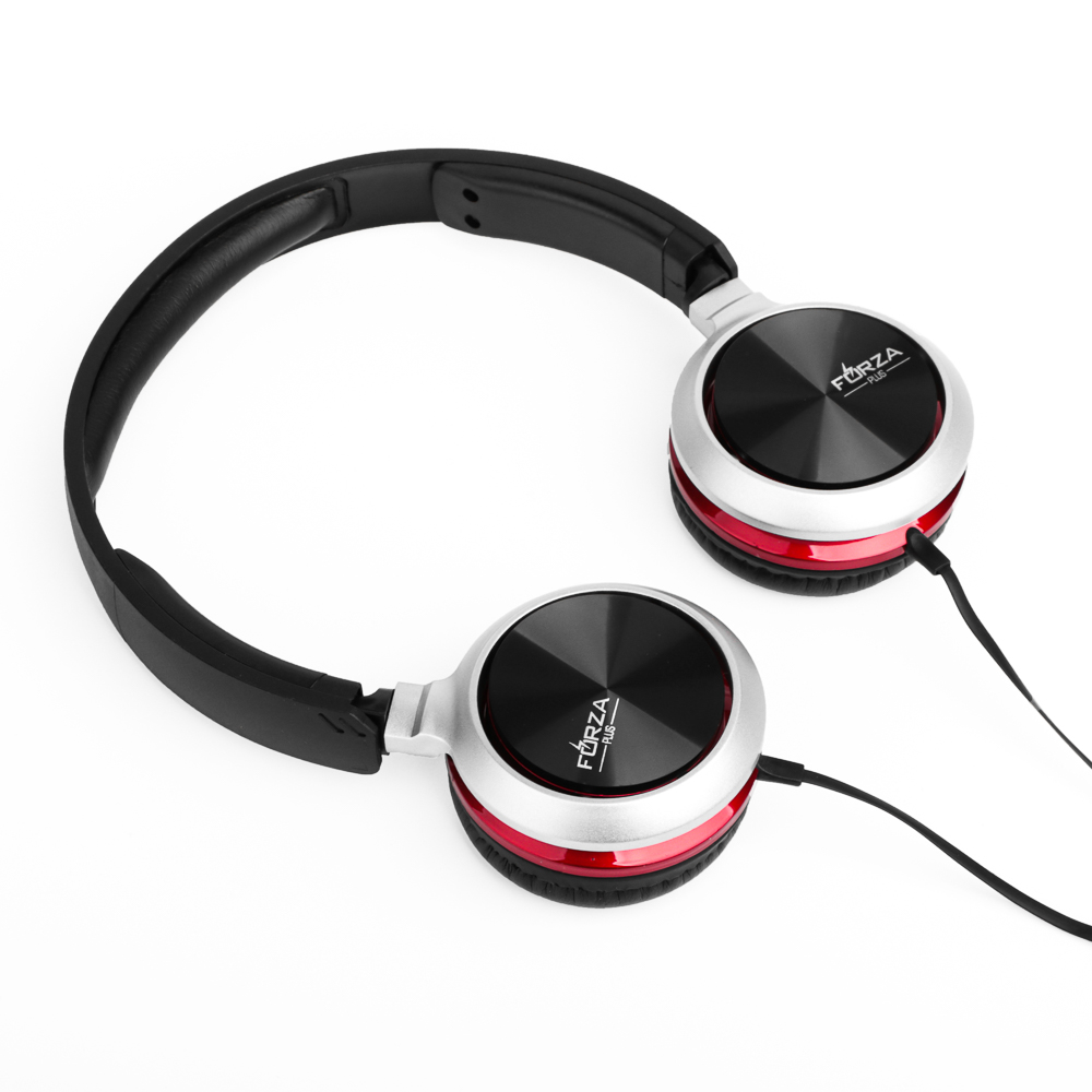 Наушники проводные накладные FORZA, поворотные, кабель 120см, металлик, пластик, 4 цвета, арт.№ 410-027