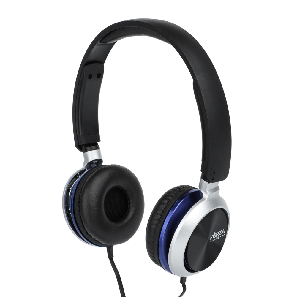 Наушники проводные накладные FORZA, поворотные, кабель 120см, металлик, пластик, 4 цвета, арт.№ 410-027