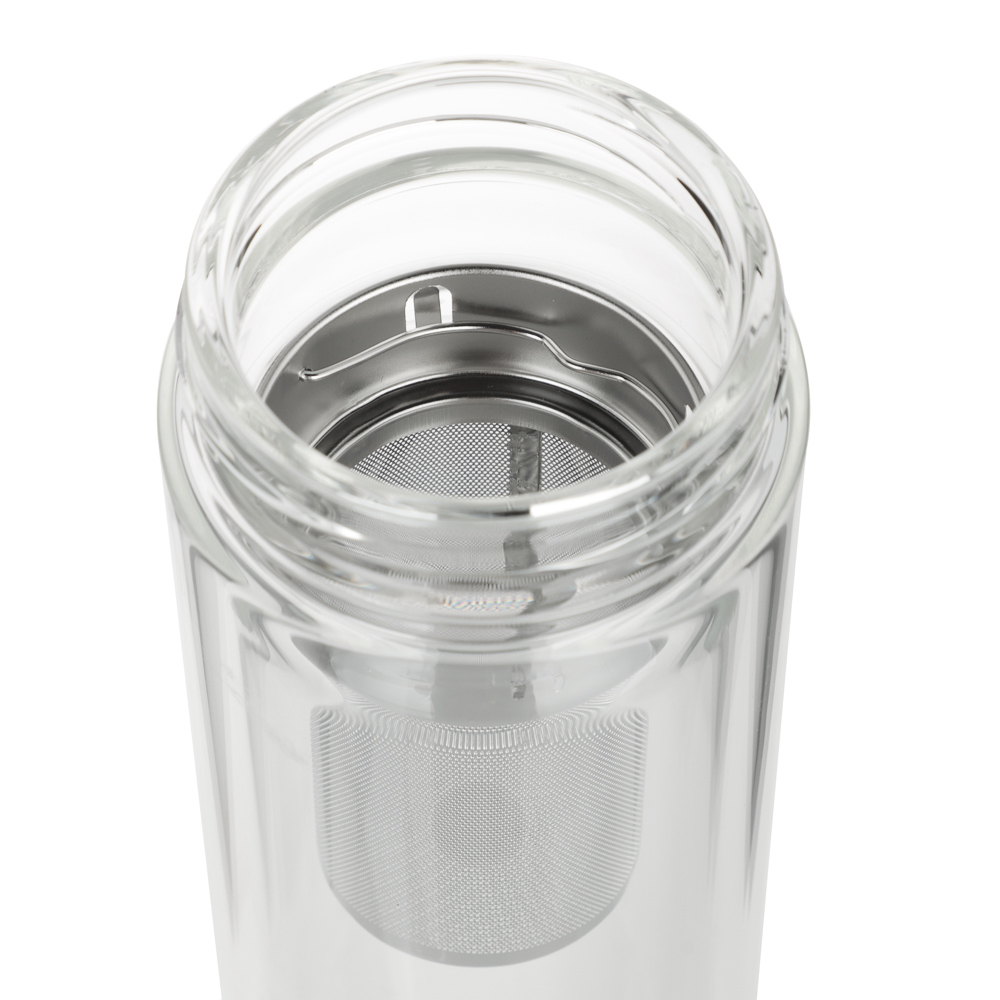 SATOSHI Термос-кружка с ситечком заваривания 500мл, стекло, двойные стенки, арт.№ 841-883