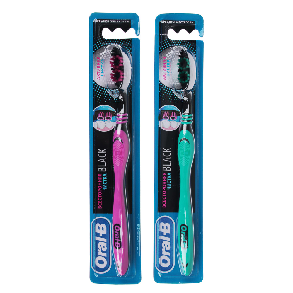 Зубная щетка ORAL-B Всесторонняя чистка Black 40 Medium, 1шт, блистер, арт.№ 982-017