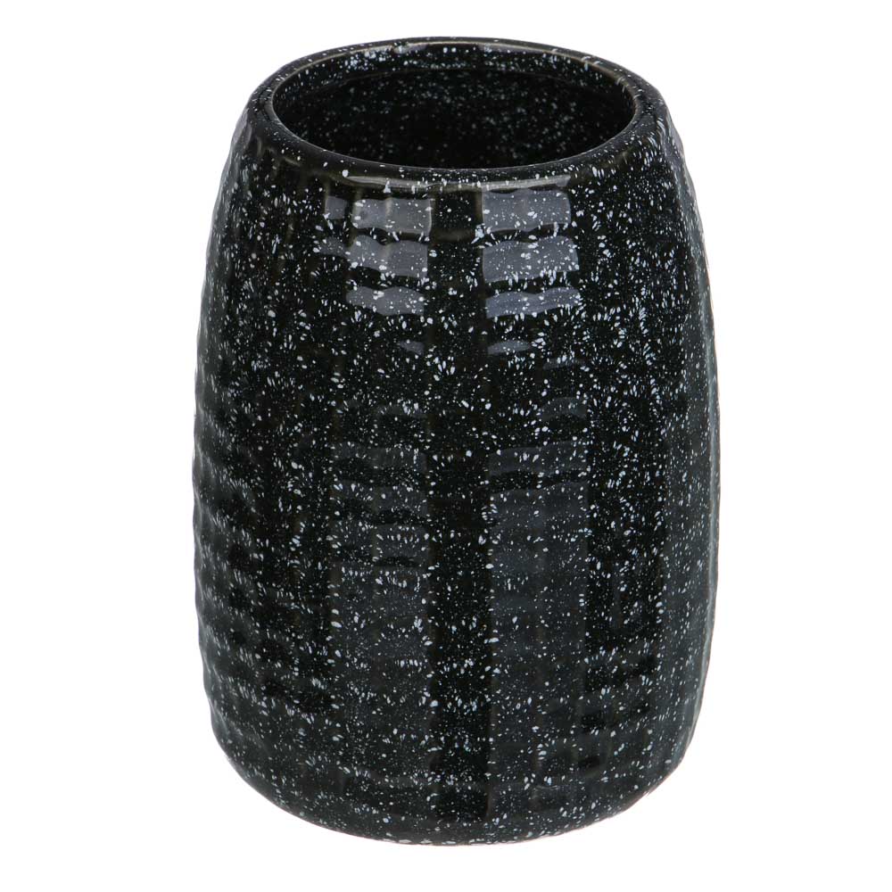 VETTA Стакан для ванной комнаты, керамика, 7x7x10 см, квадро, черный, арт.№ 478-236