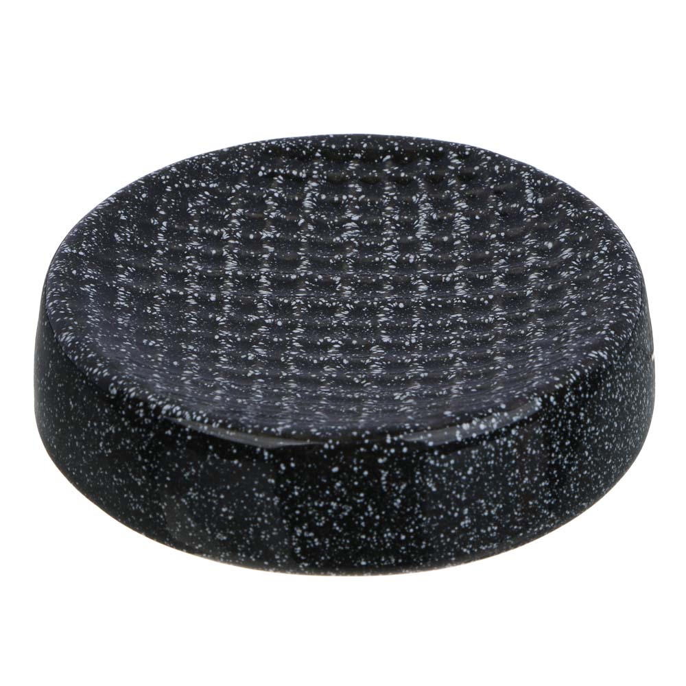 VETTA Мыльница, керамика, 10,5x10,5x2,5 см, квадро, черный, арт.№ 478-237