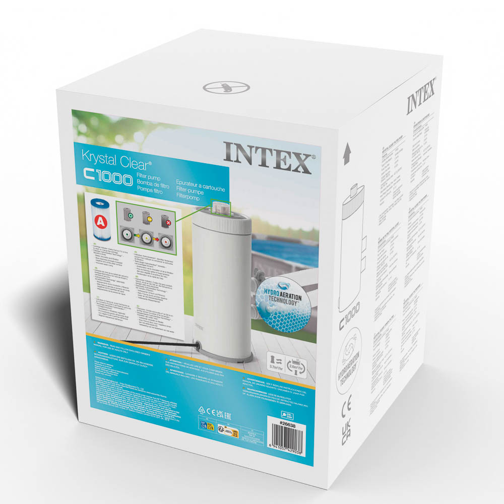 Картриджный фильтр-насос тм Intex C1000, 3785 л/час, картридж тип А, для бассейнов до 488 см 26638NP, арт.№ 047-075
