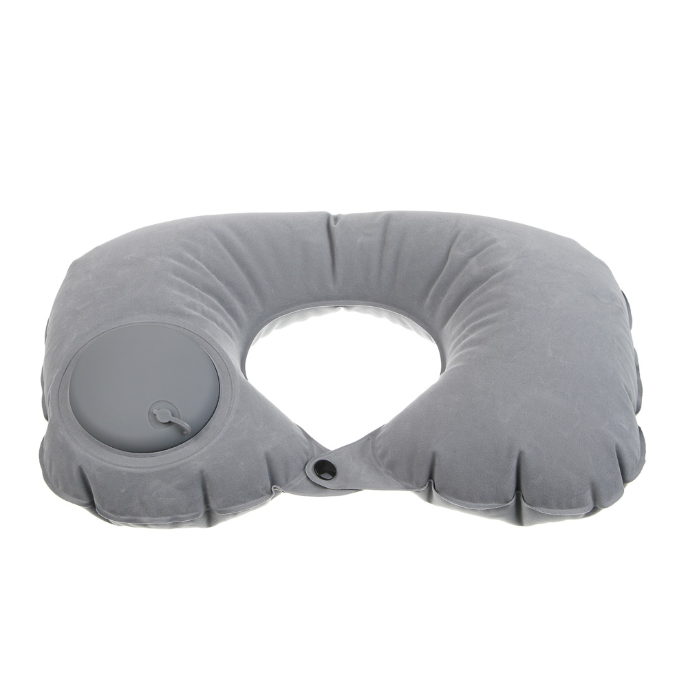 Подушка дорожная надувная, с насосом, тм BY SPORT, 37х24см, ПВХ, 2 цвета, арт.№ 087-016