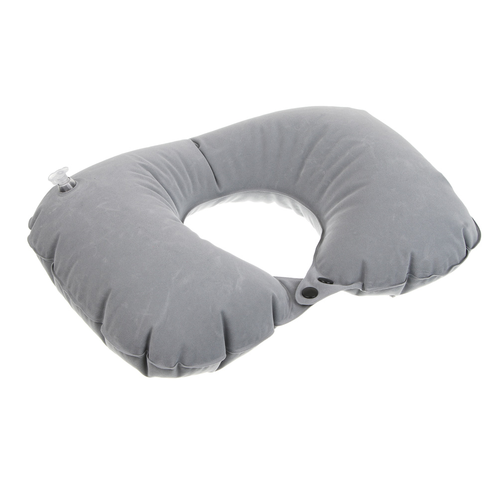 Подушка дорожная надувная, с насосом, тм BY SPORT, 37х24см, ПВХ, 2 цвета, арт.№ 087-016