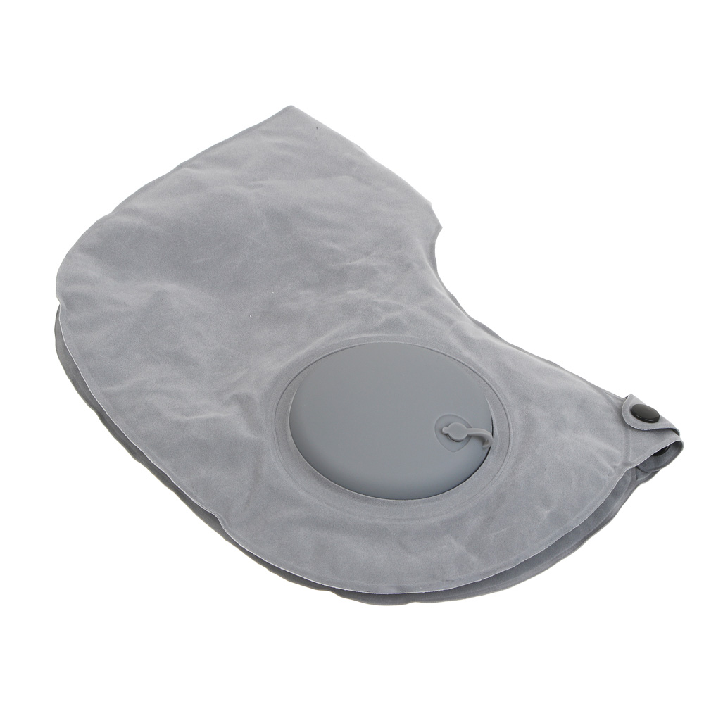 Подушка дорожная надувная, с насосом, тм BY SPORT, 37х24см, ПВХ, 2 цвета, арт.№ 087-016