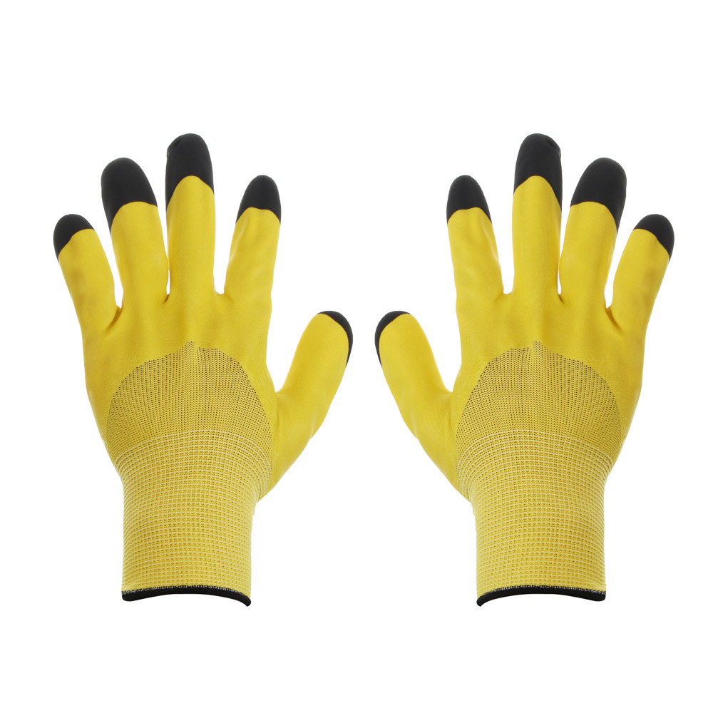 INBLOOM Перчатки садовые, вспененный латексный двойной полуоблив, полиэстер, р.9, 25см, 55г, арт.№ 180-020