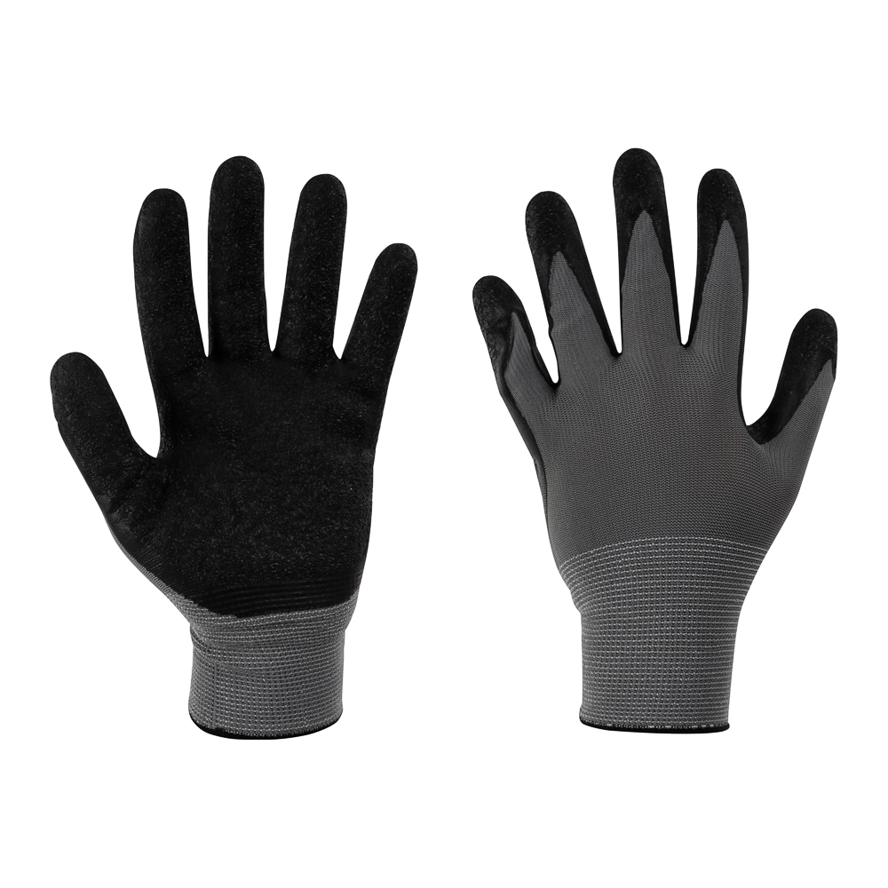 INBLOOM Перчатки с морщинистым латексным полуобливом р.10, 25см, полиэстер, 55г, арт.№ 180-022