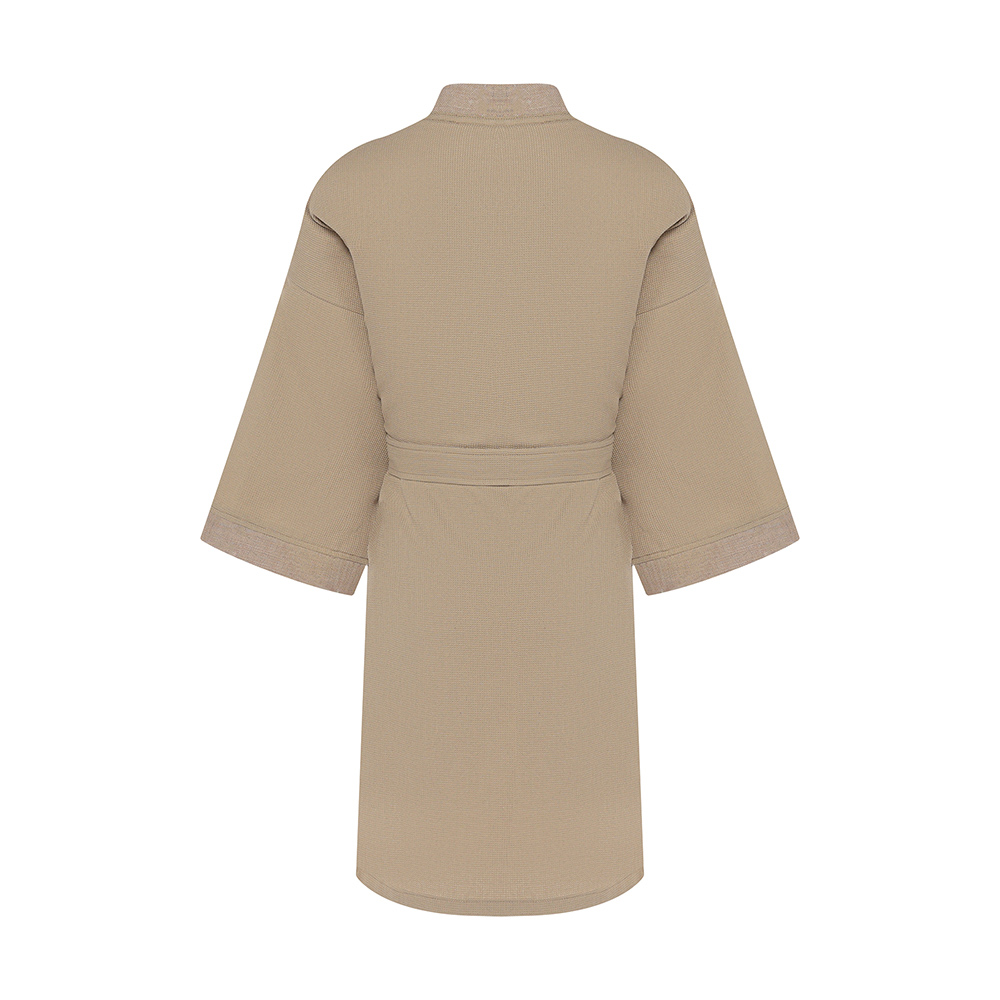 BY COLLECTION Халат женский вафельный, size L/XL, 90% хлопок, 10% полиэстер, бежевый, арт.№ 482-619