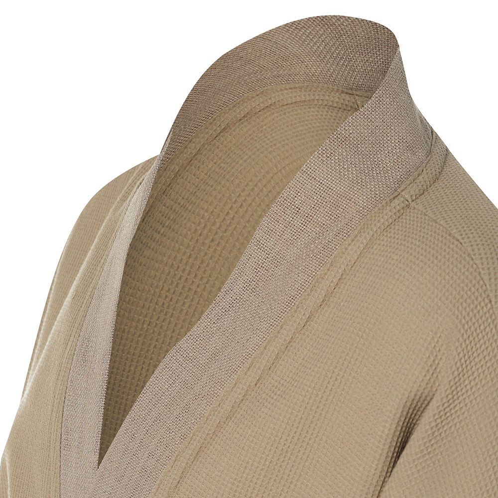 BY COLLECTION Халат женский вафельный, size L/XL, 90% хлопок, 10% полиэстер, бежевый, арт.№ 482-619