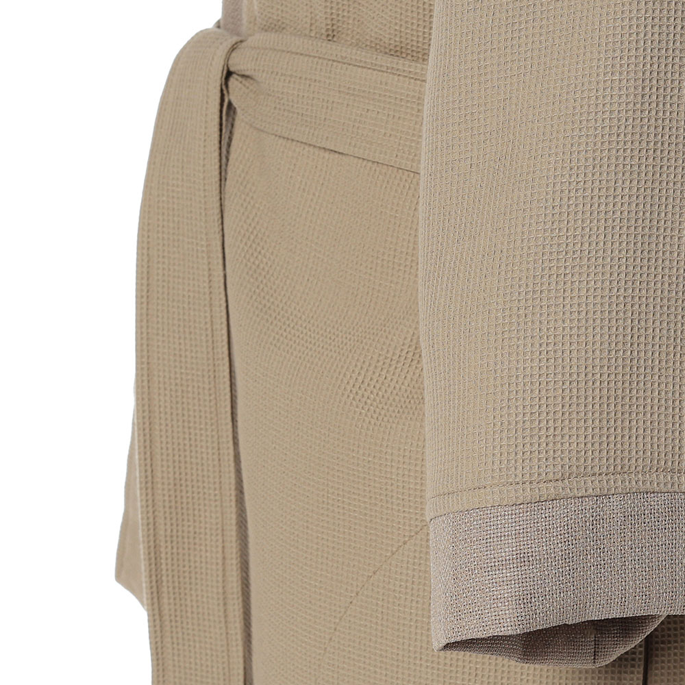 BY COLLECTION Халат женский вафельный, size L/XL, 90% хлопок, 10% полиэстер, бежевый, арт.№ 482-619