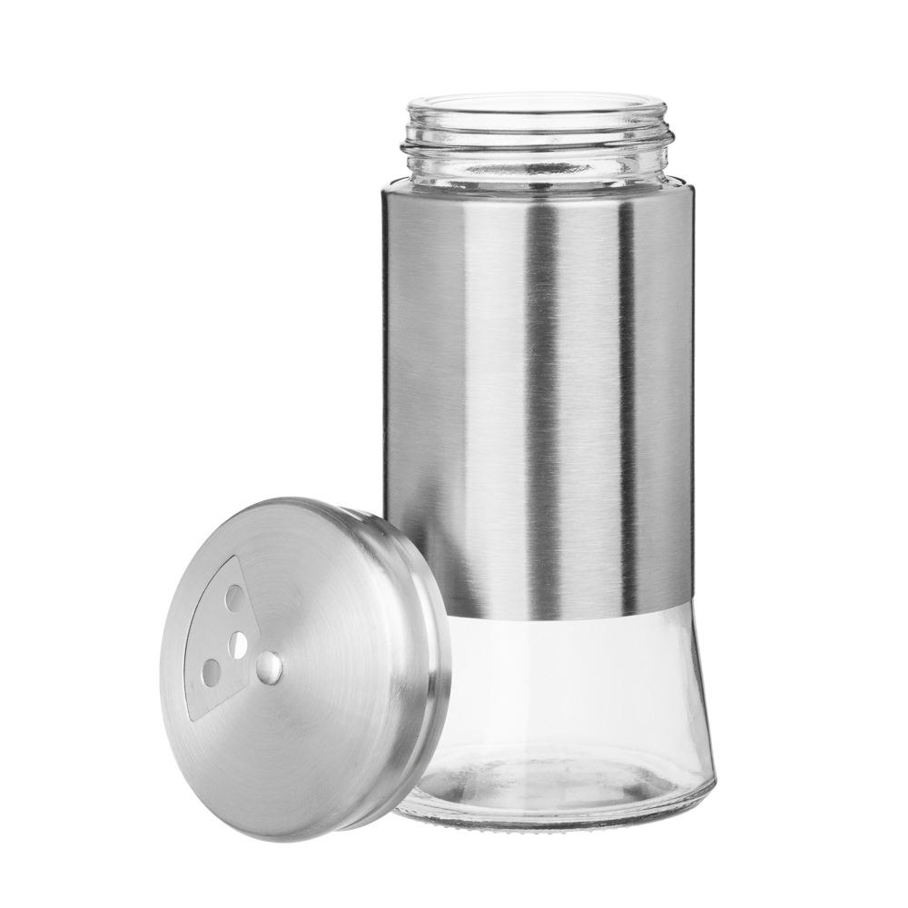 SATOSHI Набор для соли и перца 2шт. 16.6x8.5x17.5см, стекло, нерж.сталь, пластик, цвет серебро, арт.№ 828-335