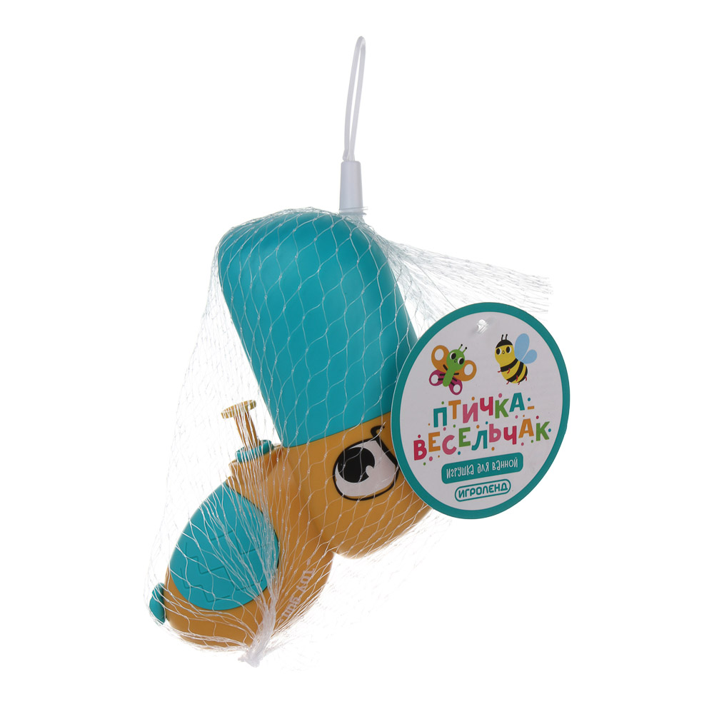 Игрушка для ванной ИГРОЛЕНД "Птичка весельчак", ABS, 12х10х4,3см, 6 дизайнов, арт.№ 274-292