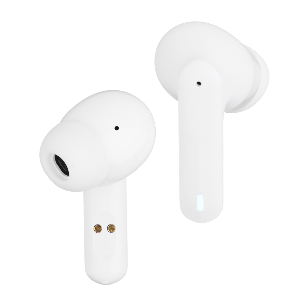 Наушники беспроводные TWS BY Glow с подсветкой, двойной микрофон, 40/400 мАч, BT: 5.1, белый, арт.№ 410-249