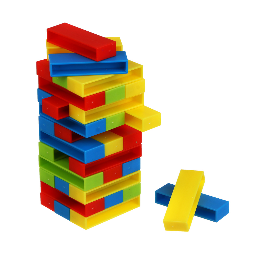 Настольная игра "Падающая башня", ИГРОЛЕНД, 39 брусков, ABS, арт.№ 896-076