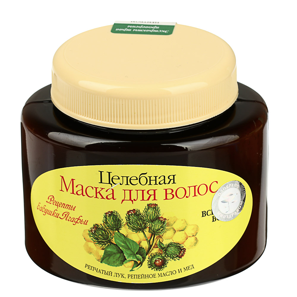 Маска для волос Рецепты бабушки Агафьи "лук, масло, мед",  250 мл, арт.№ 971-036
