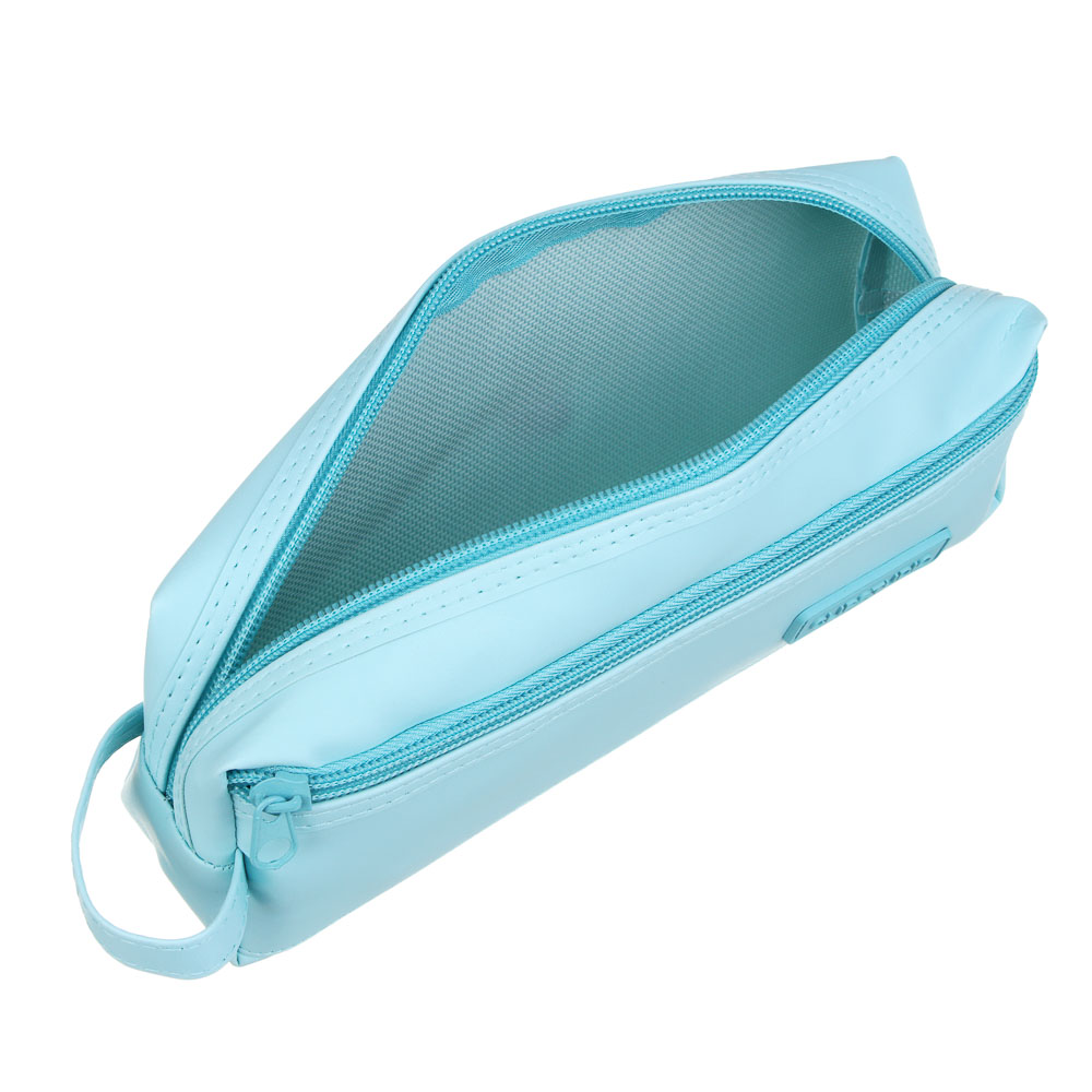 Пенал школьный прямоугольный 21,5х7х4,8 см ClipStudio, 2 отделения на молнии, полиэстер, ПВХ, 2 цвета, арт.№ 238-441