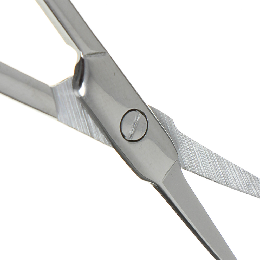 ЮНИLOOK Ножницы маникюрные для кутикулы с загнутыми лезвиями, сталь, силикон, 9,2см, 3 цвета, арт.№ 305-170