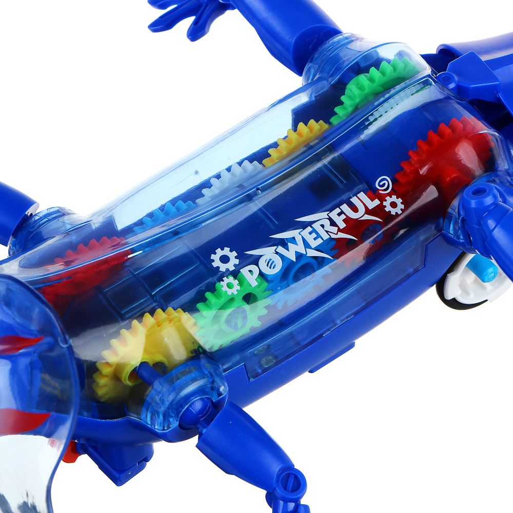 BY Ящерица с шестерёнками, 3хАА, ABS, свет, звук, движение, 27x12x9см, арт.№ 274-198