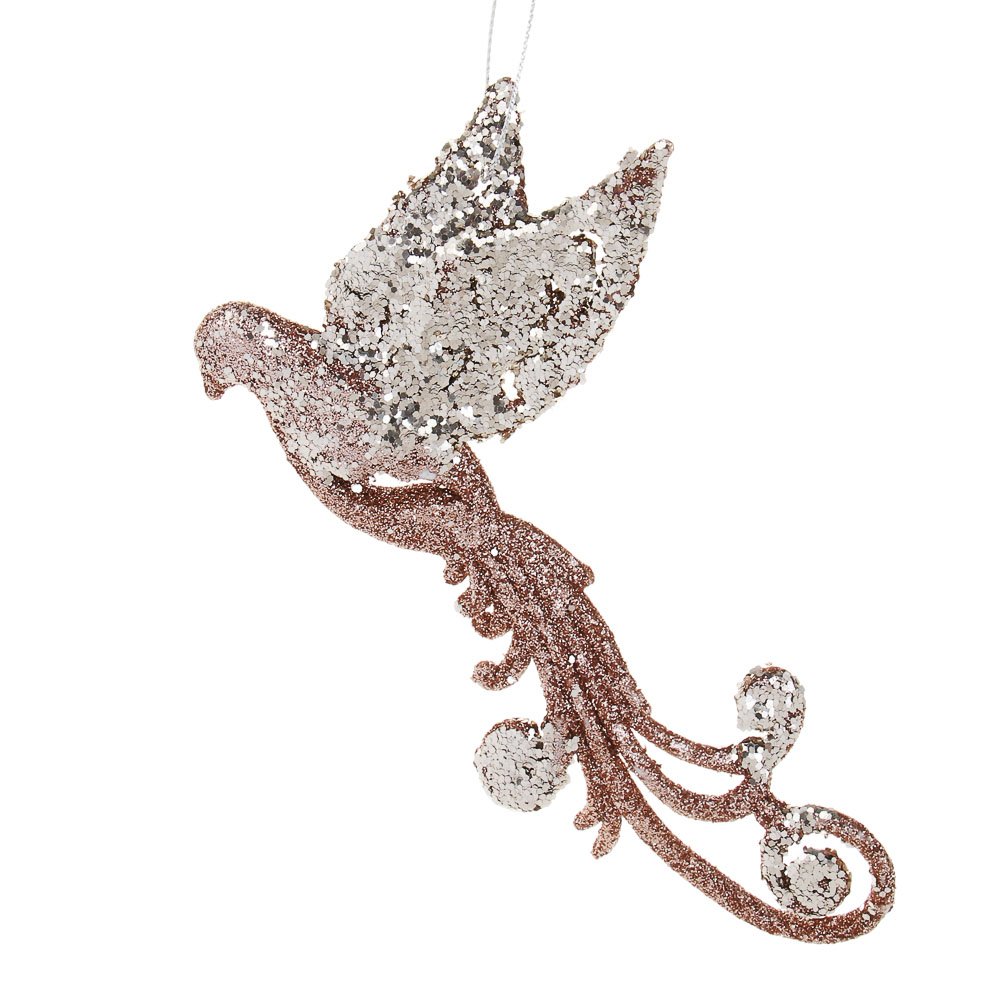 СНОУ БУМ Декоративная подвеска "Жар птица" 16 см, пластик, глиттер, арт.№ 397-487