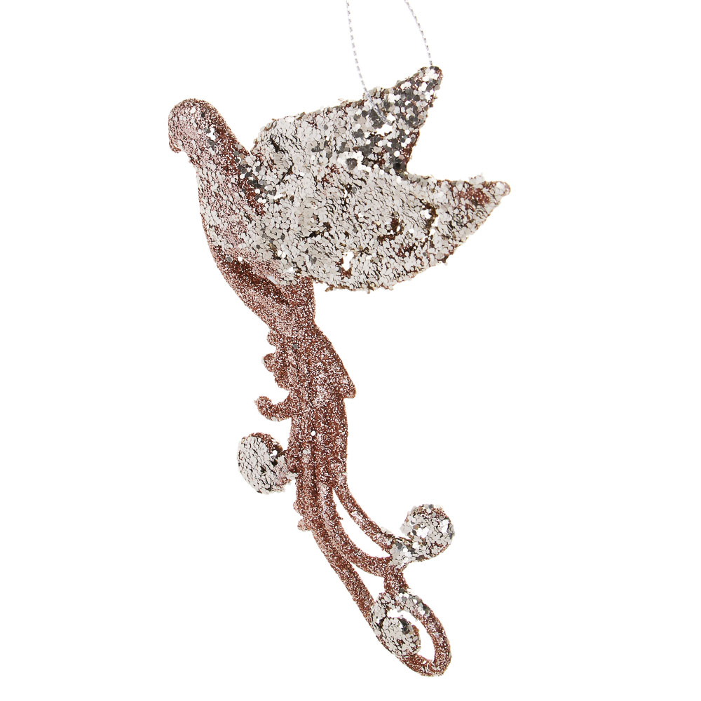 СНОУ БУМ Декоративная подвеска "Жар птица" 16 см, пластик, глиттер, арт.№ 397-487