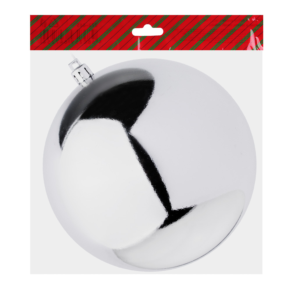 СНОУ БУМ Шар 12см, пластик, 1шт, в пакете, синий и серебряный, арт.№ 372-420