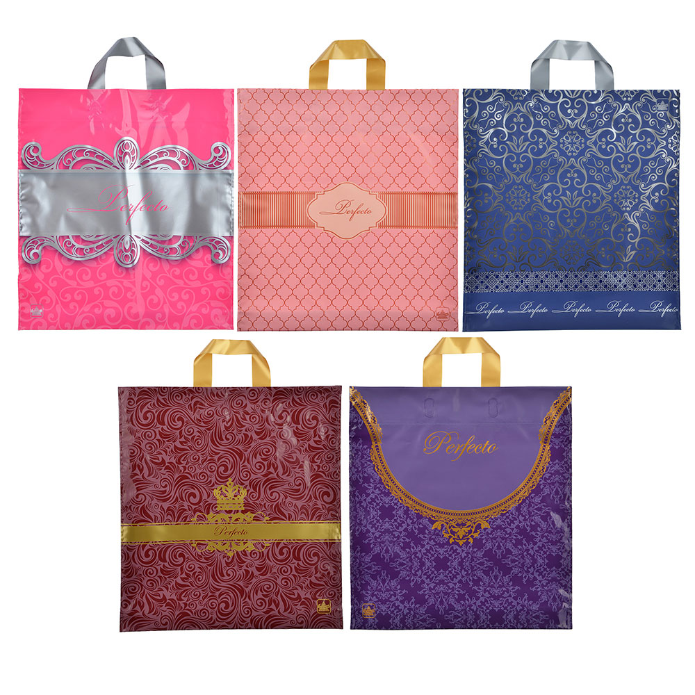 Пакет ПВД Серия Перфекто с петлевой ручкой, XL 40x37см, 95мкм, 5 дизайнов, арт.№ 507-869