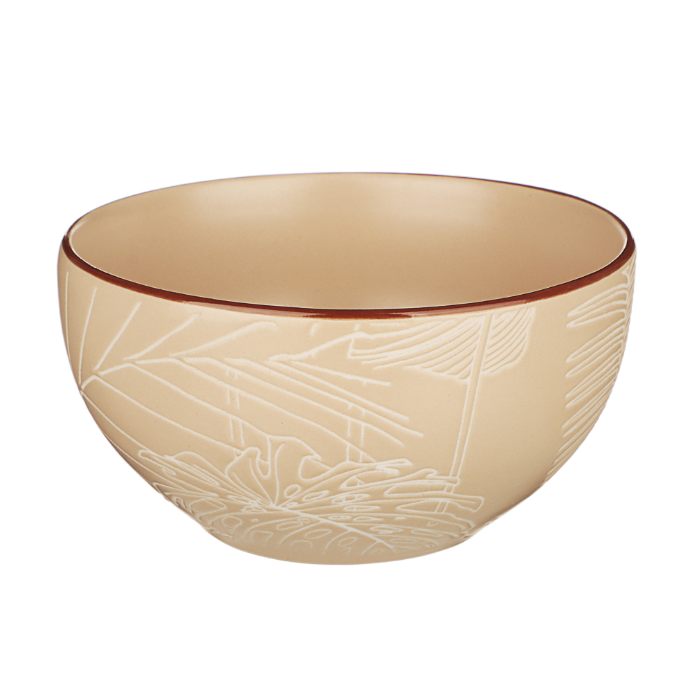 MILLIMI Листья Салатник, 700мл, 14х7,5см, керамика, бежевый, арт.№ 824-055