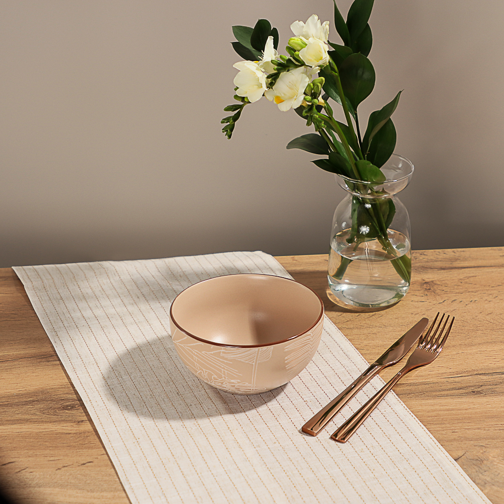 MILLIMI Листья Салатник, 700мл, 14х7,5см, керамика, бежевый, арт.№ 824-055