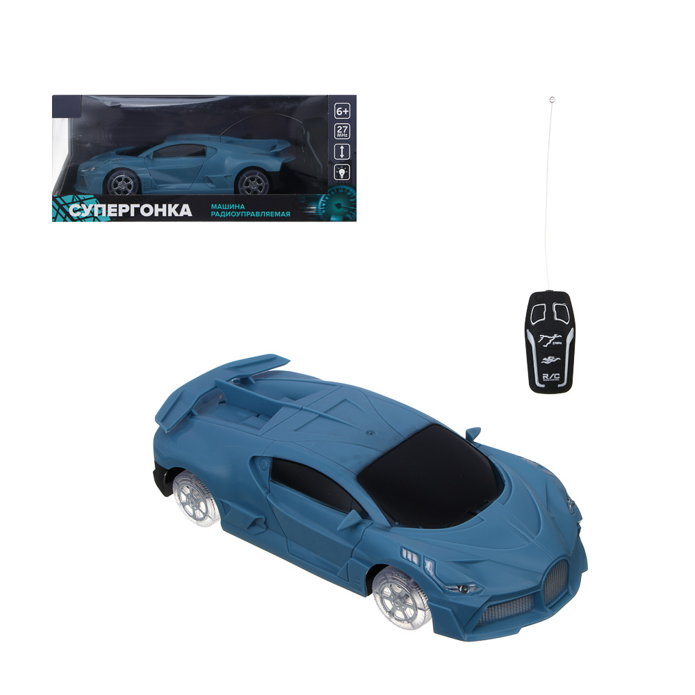 Машина радиоуправляемая "Супергонка" ИГРОЛЕНД, 2х кан. пульт, светятся колеса, ABS, PP, 26х12х11 см, 2 дизайна, арт.№ 293-234