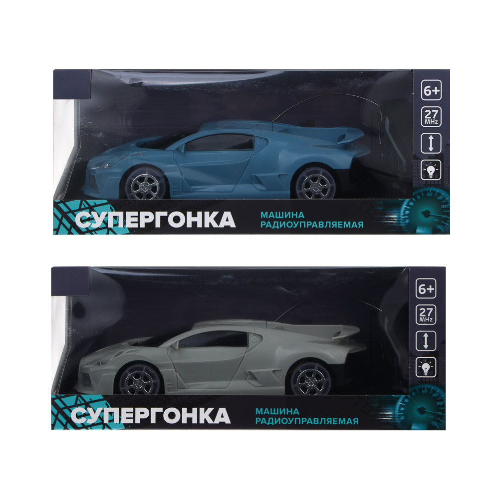 Машина радиоуправляемая "Супергонка" ИГРОЛЕНД, 2х кан. пульт, светятся колеса, ABS, PP, 26х12х11 см, 2 дизайна, арт.№ 293-234