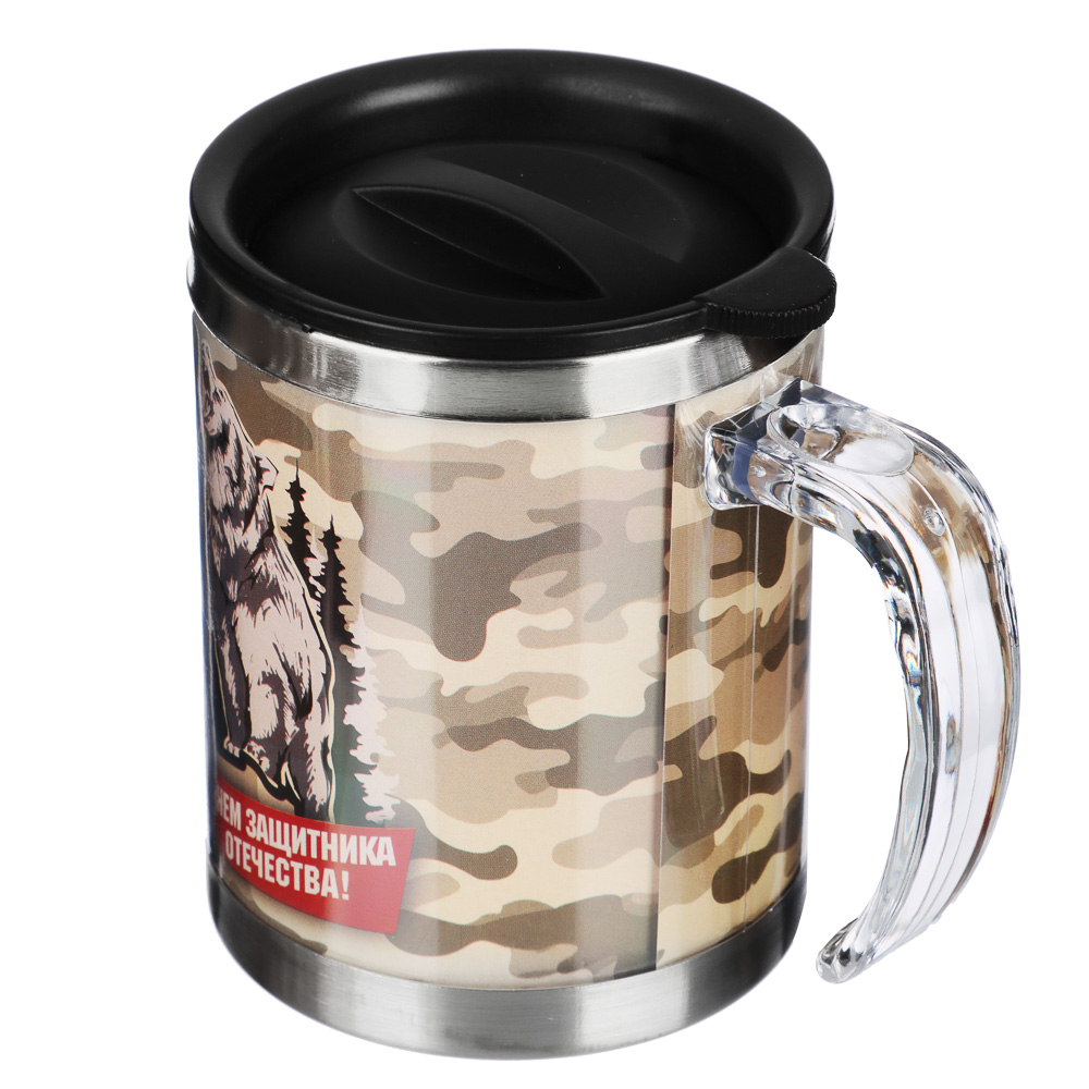 Термокружка 400мл, "Для мужчин", нерж.сталь, 3 дизайна, арт.№ 806-026