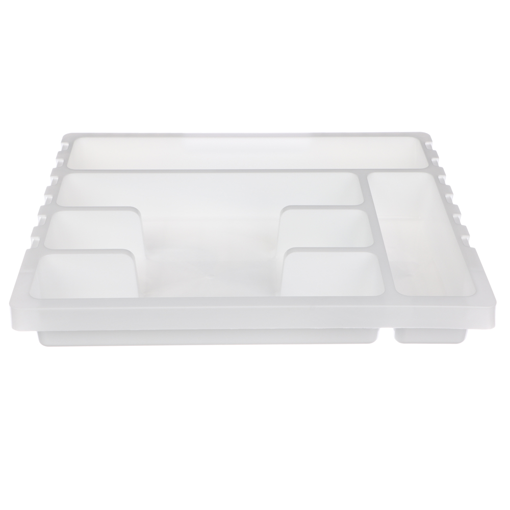 Лоток для столовых приборов Смарт, раздвижной, пластик, 360*300*52,6 мм, цвет белый, арт.№ 485-190