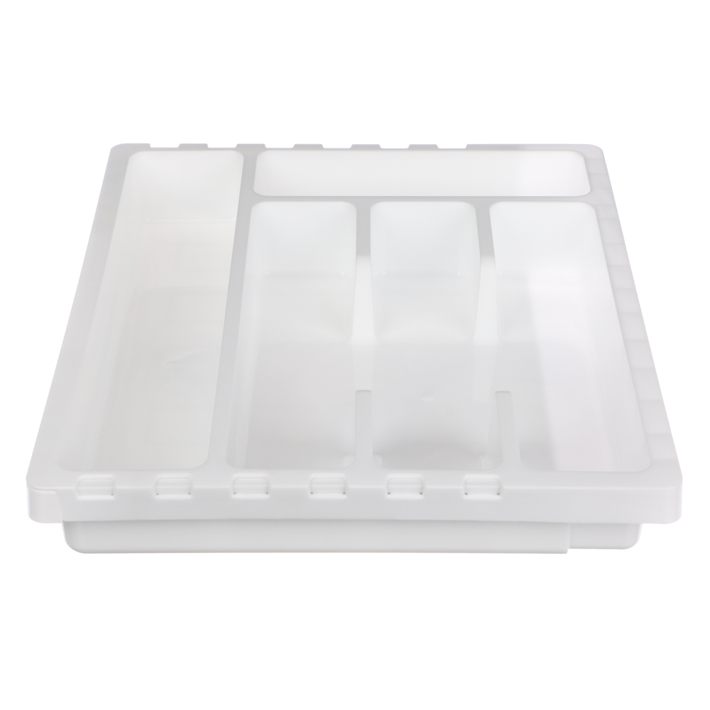 Лоток для столовых приборов Смарт, раздвижной, пластик, 360*300*52,6 мм, цвет белый, арт.№ 485-190