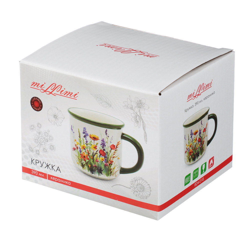 MILLIMI Полевые цветы Кружка, 390мл, керамика, арт.№ 824-018