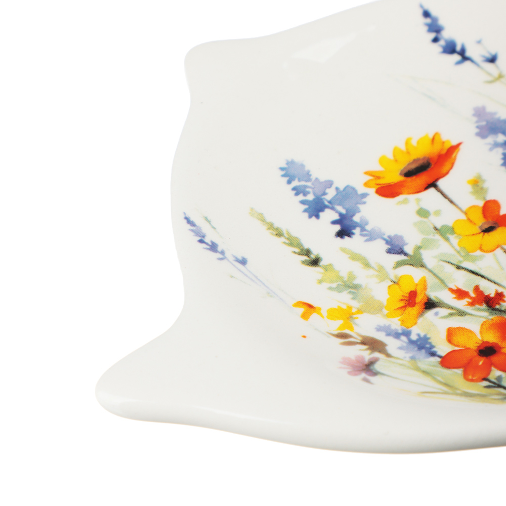 MILLIMI Полевые цветы Подставка под чайный пакетик, 12х8х1,5см, керамика, арт.№ 824-019